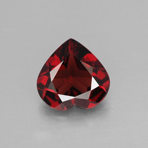 Granada almandina vermelho natural 1,32ct, formato de coração, VVS