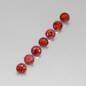 Pedras preciosas de Granada Almandina Vermelho escuro natural de  ct, Corte Redondo, VVS-VS