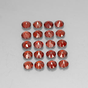 Pedras preciosas de granada almandina vermelho natural de  ct, corte redondo, VVS-VS