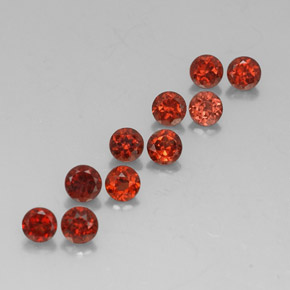 Pedras preciosas de Granada Almandina Vermelho natural de  ct, Corte Redondo, VVS-VS