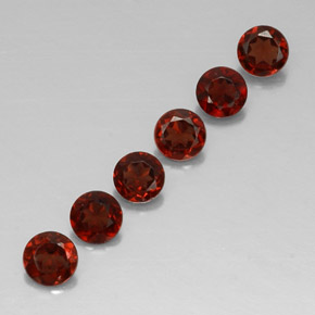Pedras preciosas de granada almandina vermelho natural de  ct, corte redondo, VVS-VS