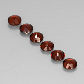 Pedras preciosas de granada almandina vermelho natural de  ct, corte redondo, VVS-VS
