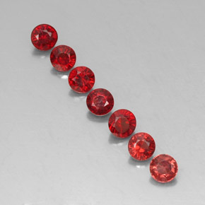 Pedras preciosas de granada almandina vermelho natural de  ct, corte redondo, VVS-VS