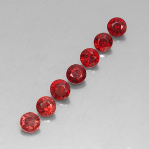 Pedras preciosas de granada almandina vermelho natural de  ct, corte redondo, VVS-VS