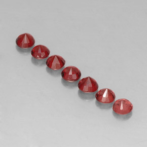 Pedras preciosas de granada almandina vermelho natural de  ct, corte redondo, VVS-VS