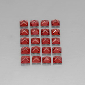 Pedras preciosas de granada almandina vermelho natural de  ct, quadrado, VVS-VS