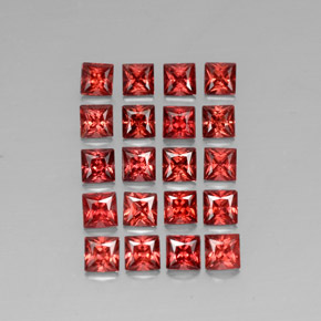 Pedras preciosas de granada almandina vermelho natural de  ct, quadrado, VVS-VS