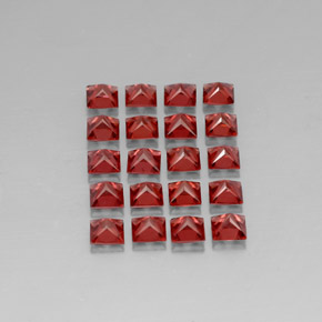Pedras preciosas de granada almandina vermelho natural de  ct, quadrado, VVS-VS