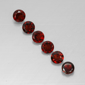 Pedras preciosas de granada almandina vermelho natural de  ct, corte redondo, VVS-VS