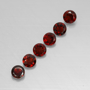 Pedras preciosas de granada almandina vermelho natural de  ct, corte redondo, VVS-VS