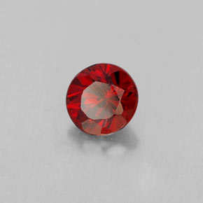 Granada almandina vermelho natural 0,37ct, corte redondo, VVS-VS