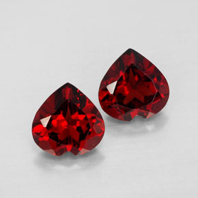 Pedras preciosas de granada almandina vermelho natural de  ct, formato de coração, VVS-VS
