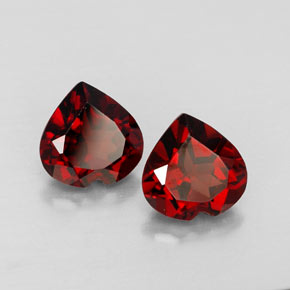 Pedras preciosas de granada almandina vermelho natural de  ct, formato de coração, VVS-VS