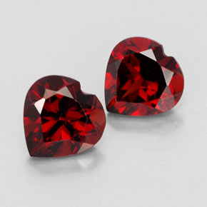 Pedras preciosas de granada almandina vermelho natural de  ct, formato de coração, VVS-VS