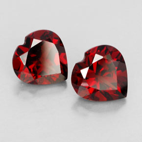 Pedras preciosas de granada almandina vermelho natural de  ct, formato de coração, VVS-VS