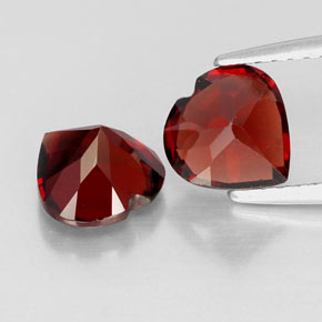 Pedras preciosas de granada almandina vermelho natural de  ct, formato de coração, VVS-VS