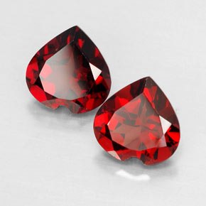 Pedras preciosas de granada almandina vermelho natural de  ct, formato de coração, VVS-VS