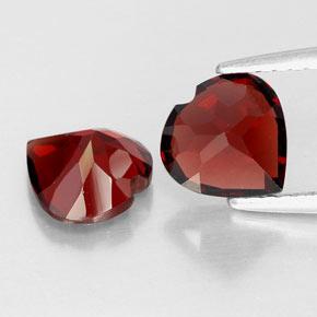 Pedras preciosas de granada almandina vermelho natural de  ct, formato de coração, VVS-VS