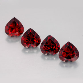 Pedras preciosas de granada almandina vermelho natural de  ct, formato de coração, VVS-VS