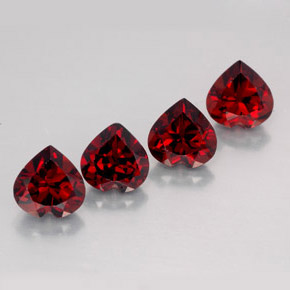 Pedras preciosas de granada almandina vermelho natural de  ct, formato de coração, VVS-VS