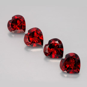 Pedras preciosas de granada almandina vermelho natural de  ct, formato de coração, VVS-VS