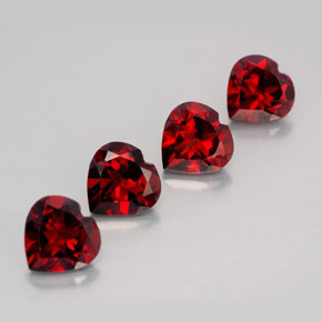 Pedras preciosas de granada almandina vermelho natural de  ct, formato de coração, VVS-VS