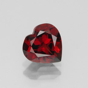 Granada almandina vermelho natural 1,59ct, formato de coração, VVS