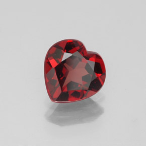 Granada almandina vermelho natural 1,24ct, formato de coração, VVS-VS