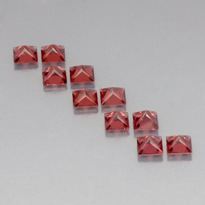 Pedras preciosas de granada almandina vermelho natural de  ct, quadrado, VVS-VS