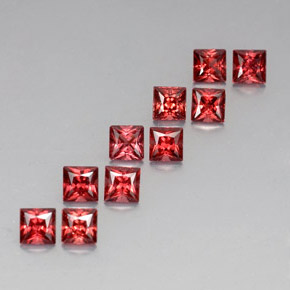 Pedras preciosas de Granada Almandina Vermelho natural de  ct, Quadrado, VVS-VS