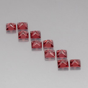 Pedras preciosas de granada almandina vermelho natural de  ct, quadrado, VVS-VS