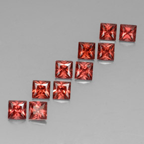 Pedras preciosas de Granada Almandina Vermelho escuro natural de  ct, Quadrado, VVS-VS