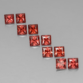 Pedras preciosas de Granada Almandina Vermelho escuro natural de  ct, Quadrado, VVS-VS