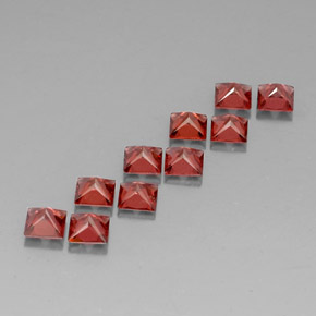 Pedras preciosas de Granada Almandina Vermelho escuro natural de  ct, Quadrado, VVS-VS