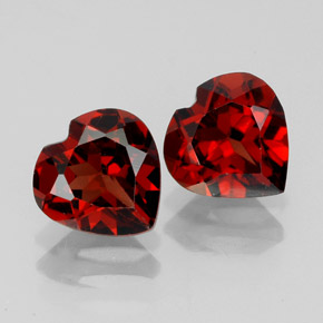 Pedras preciosas de granada almandina vermelho natural de  ct, formato de coração, VVS-VS