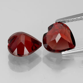 Pedras preciosas de granada almandina vermelho natural de  ct, formato de coração, VVS-VS