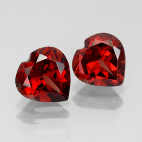 Pedras preciosas de granada almandina vermelho natural de  ct, formato de coração, VVS-VS