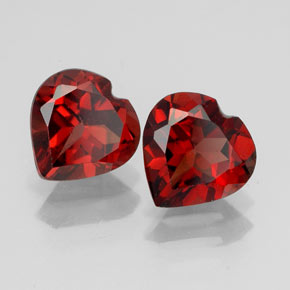 Pedras preciosas de granada almandina vermelho natural de  ct, formato de coração, VVS-VS