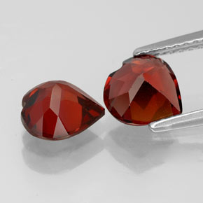 Pedras preciosas de granada almandina vermelho natural de  ct, formato de coração, VVS-VS