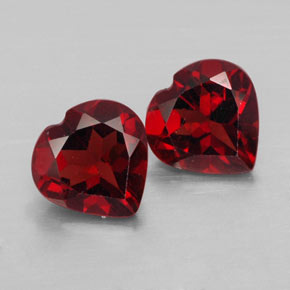 Pedras preciosas de granada almandina vermelho natural de  ct, formato de coração, VVS-VS