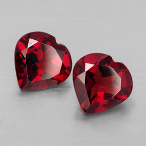 Pedras preciosas de granada almandina vermelho natural de  ct, formato de coração, VVS-VS