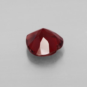 Granada almandina vermelho natural 1,46ct, formato de coração, VVS-VS