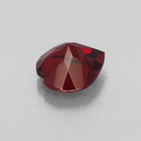 Granada almandina vermelho natural 1,48ct, formato de coração, VVS-VS