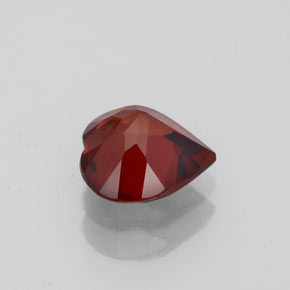 Granada almandina vermelho natural 1,41ct, formato de coração, VVS