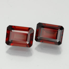 Pedras preciosas de granada almandina vermelho natural de  ct, corte esmeralda, VS