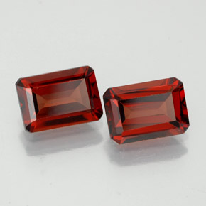 Pedras preciosas de granada almandina vermelho natural de  ct, corte esmeralda, VS