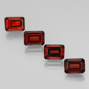 Pedras preciosas de granada almandina vermelho natural de  ct, corte esmeralda, VVS-VS