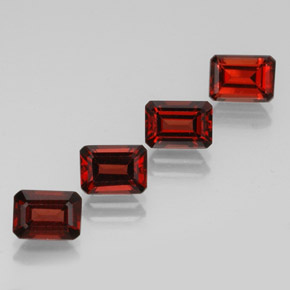 Pedras preciosas de granada almandina vermelho natural de  ct, corte esmeralda, VVS-VS