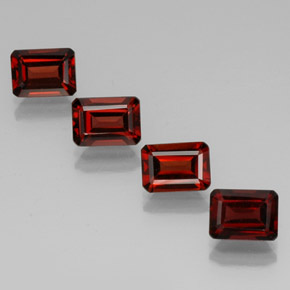 Pedras preciosas de granada almandina vermelho natural de  ct, corte esmeralda, VVS-VS
