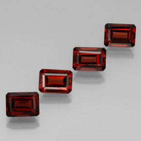Pedras preciosas de granada almandina vermelho natural de  ct, corte esmeralda, VVS-VS